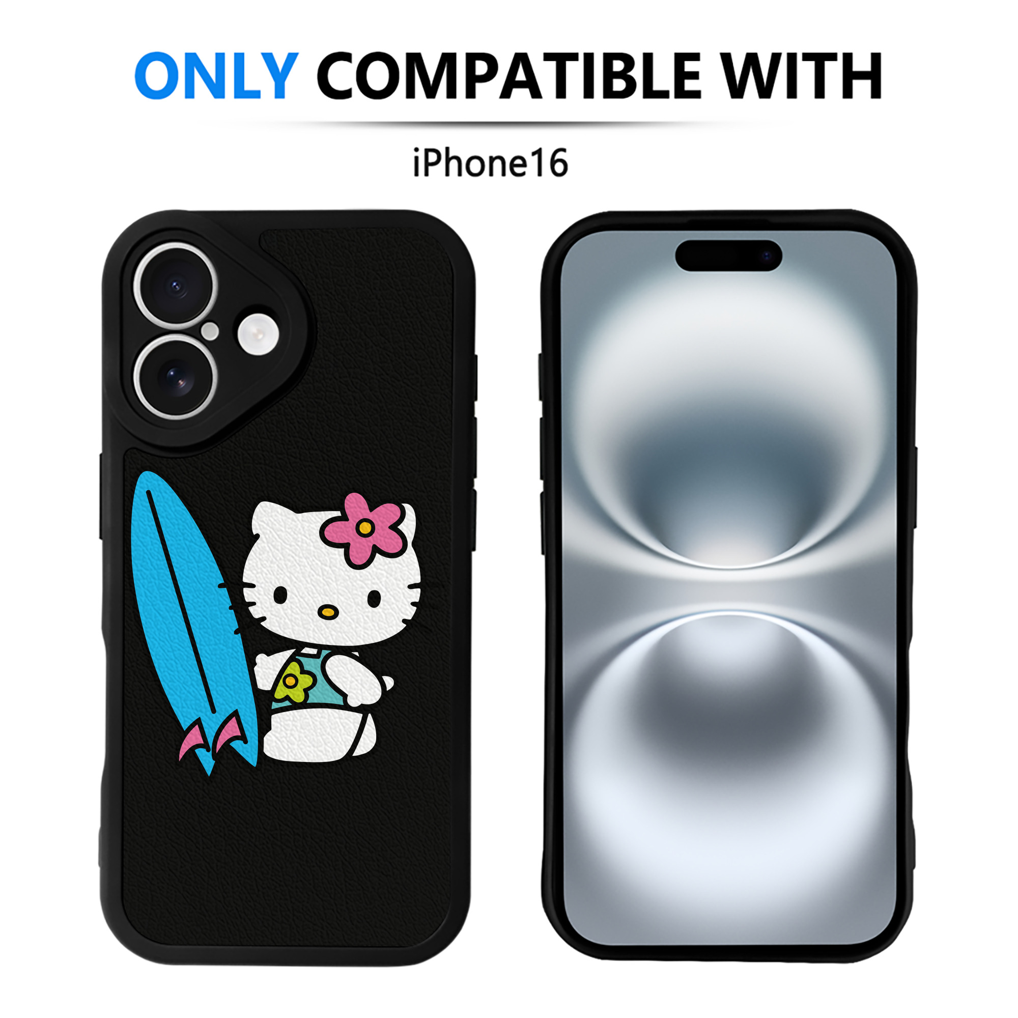 （画像用） Hello Kitty ハローキティ 【iPhone 16シリーズ対応】シリコンスマホケース（レザー調） 材質：シリコン